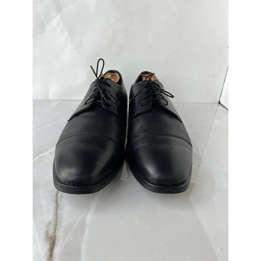 ECCO Men Sz 44 Us 10 Black Leather Lace Up Loafers Shoes Oxfords 62170401001